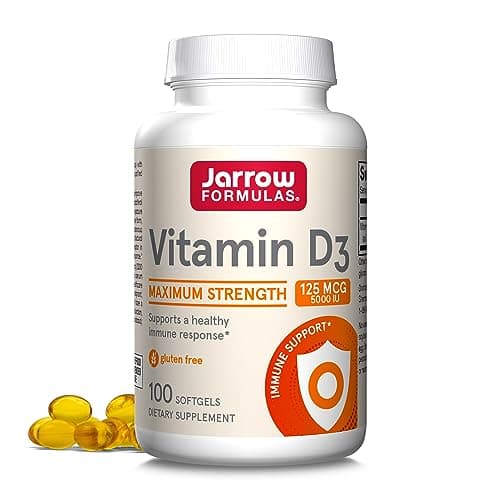 Jarrow Formulas Vitamin D3 125 mcg (5000 IU) - 100 Servings…