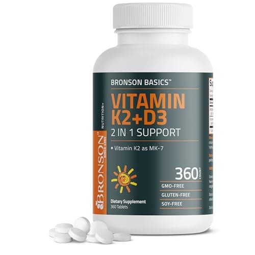 Vitamin K2 D3 (MK7) Supplement Non-GMO Formula Vitamin D3…