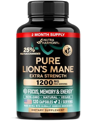 Lions Mane Supplement Capsules - Organic Lions Mane 1200 mg