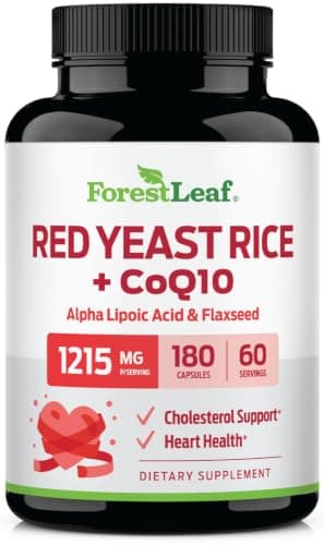 ForestLeaf Red Yeast Rice with CoQ10 Supplement - 1215mg Extra…