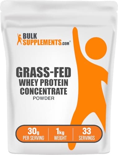 BulkSupplements.com Grass Fed Whey Protein Powder - Whey…