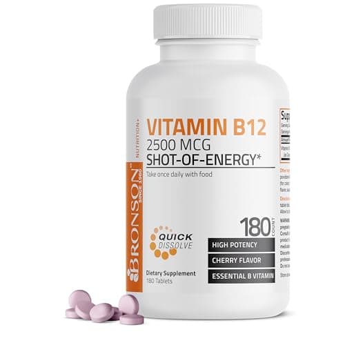 Vitamin B12 2500mcg Shot of Energy Fast Dissolve Chewable…