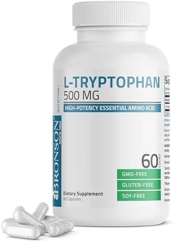Bronson L-Tryptophan 500 MG High Potency Essential Amino Acid…