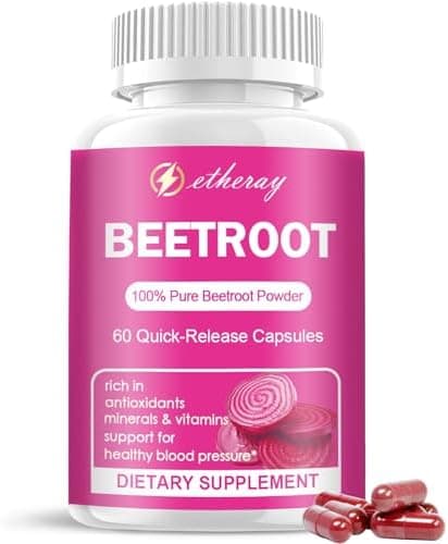 Beet Root Capsules - 1300mg Organic Pure Beetroot Beets Powder…