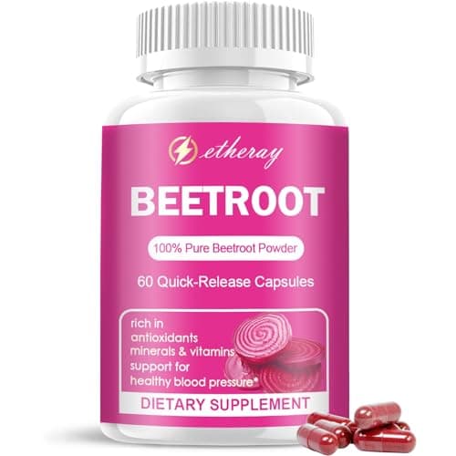 Beet Root Capsules - 1300mg Organic Pure Beetroot Beets Powder…
