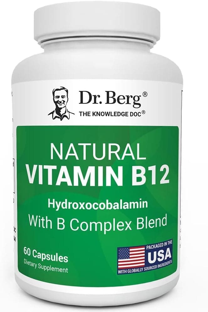 Dr. Berg Natural Vitamin B12 1000 mcg (Hydroxocobalamin) 60…