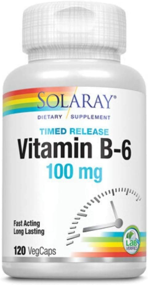 SOLARAY Vitamin B6 100 mg Supplement for Women & Men - Vitamin…