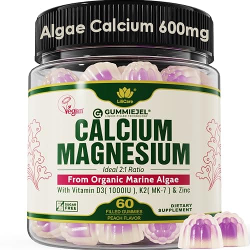 Plant Based Calcium Gummies 600mg with Vitamin D3 K2