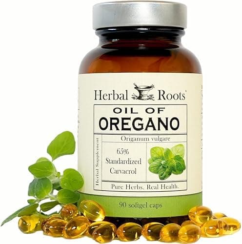 Herbal Roots Oil of Oregano Softgels - 65% Carvacrol - Extra…