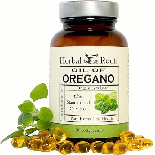 Herbal Roots Oil of Oregano Softgels - 65% Carvacrol - Extra…