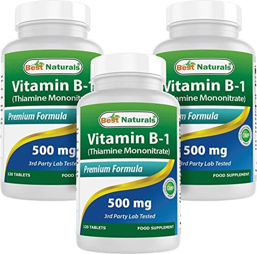 Best Naturals Vitamin B1 as Thiamine Mononitrate 500 mg 120…