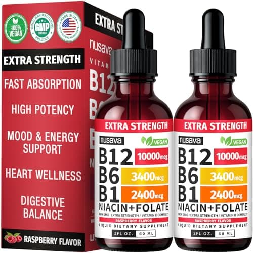 (2 Pack) Extra Strength Liquid Vitamin B12 Sublingual Vitamin…