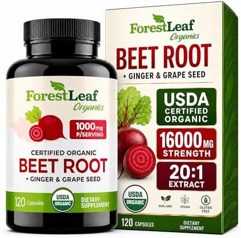 ForestLeaf USDA Organic Beet Root Capsules - Beetroot…