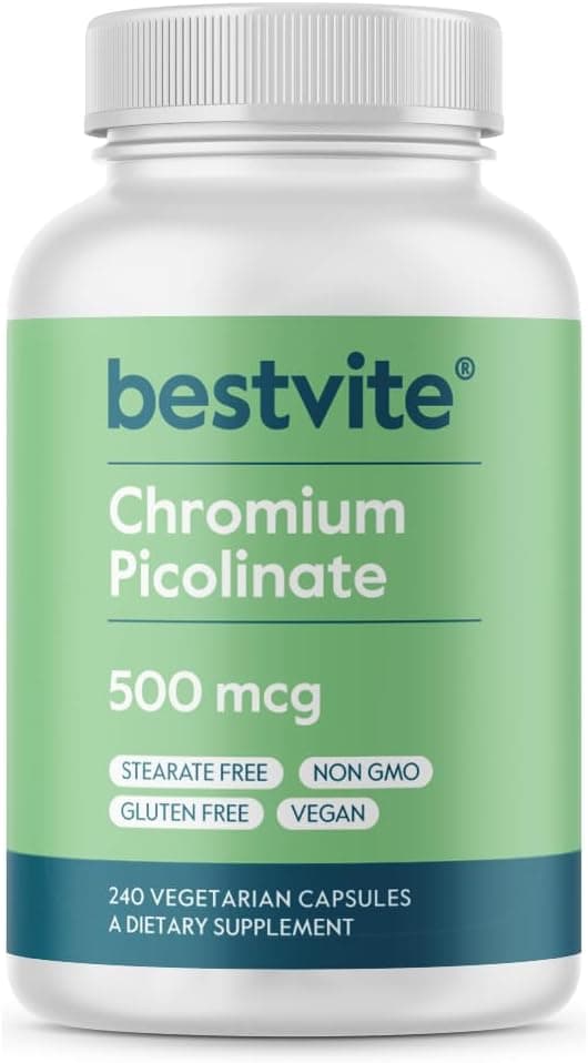 BESTVITE Chromium Picolinate 500mcg (240 Vegetarian Capsules)…