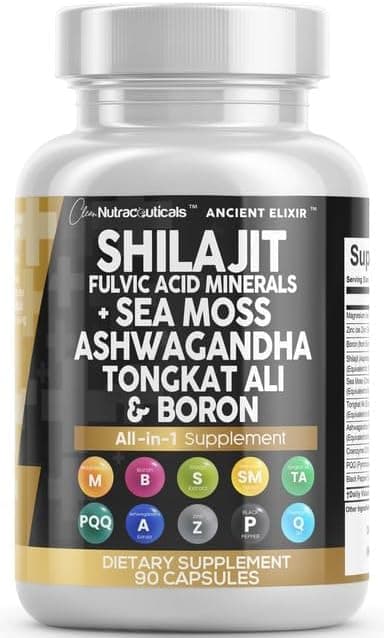 Clean Nutraceuticals Shilajit Supplement for Men with Sea Moss