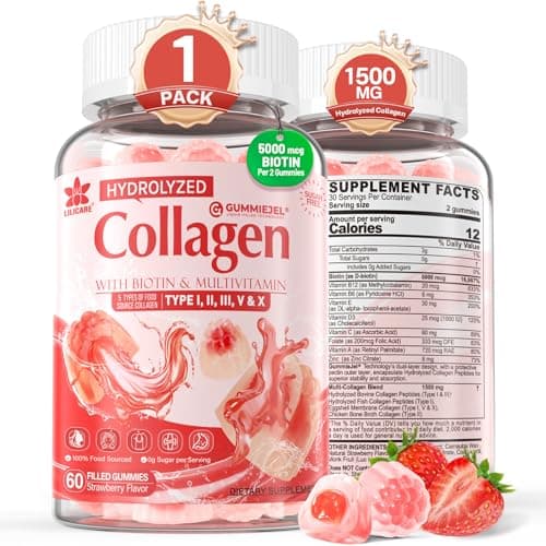 Collagen Peptide Gummies for Women & Men Sugar-Free