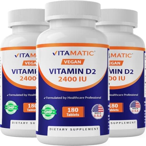 Vitamatic Vitamin D2 60 mcg (2400 IU) - Ergocalciferol - 180…