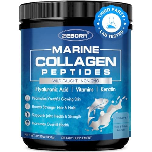 ZEBORA Marine Collagen Peptides Powder with Hyaluronic Acid