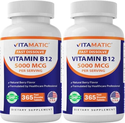 Vitamatic Vitamin B12 5000 mcg – 365 Fast Dissolve Tablets…