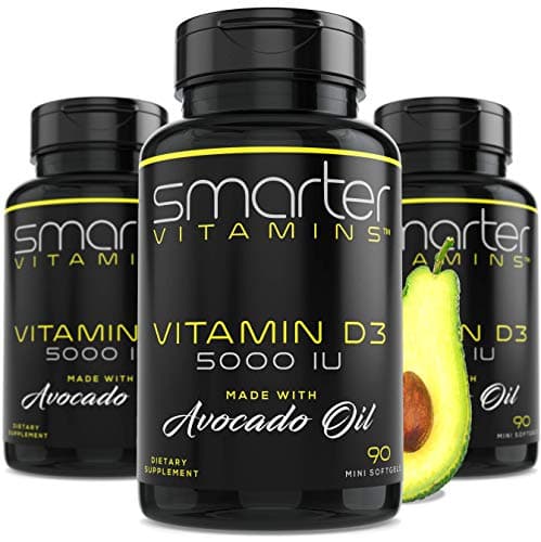(3 Pack) Smarter Vitamin D3 5000 IU in Avocado Oil 125mcg 270…