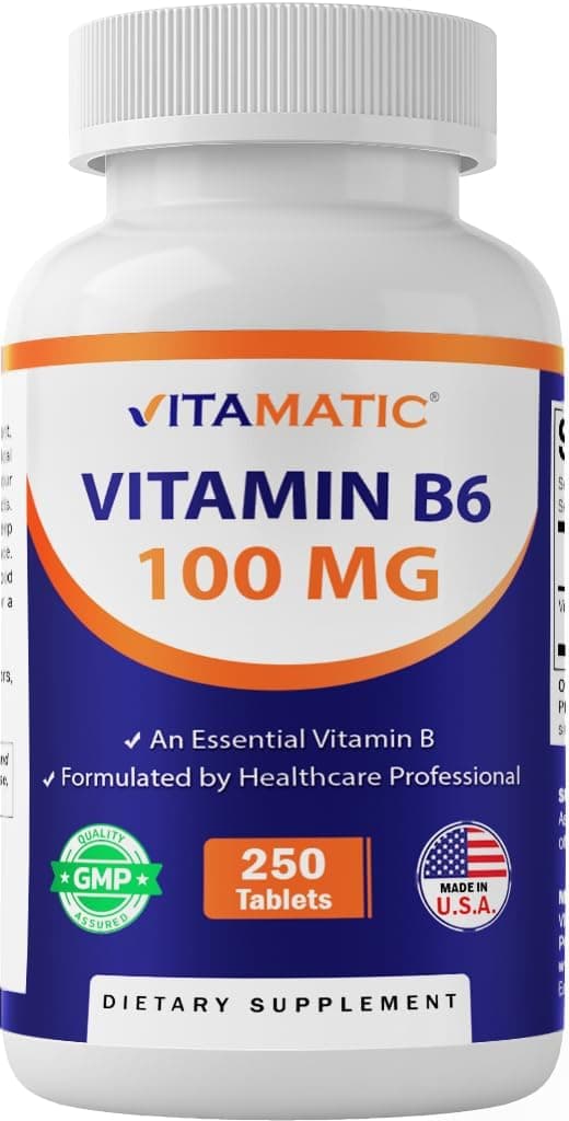 Vitamatic Vitamin B6 (Pyridoxine HCl) 100mg – 250 Vegetarian…