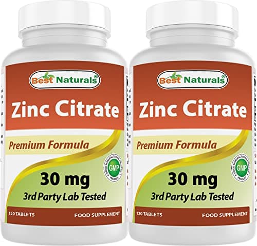 Best Naturals Zinc 30mg Supplements (as Zinc Citrate) - zinc…