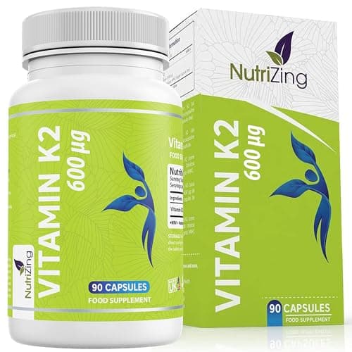 NutriZing K2 Vitamin Supplement MK7-600mcg - 90 Capsules…