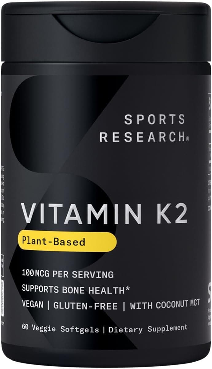 Sports Research® Vitamin K2 as MK-7 100mcg with Coconut MCT…
