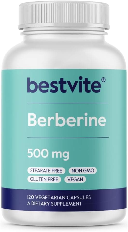 BESTVITE Berberine 500mg Per Capsule (120 Vegetarian Capsules)…