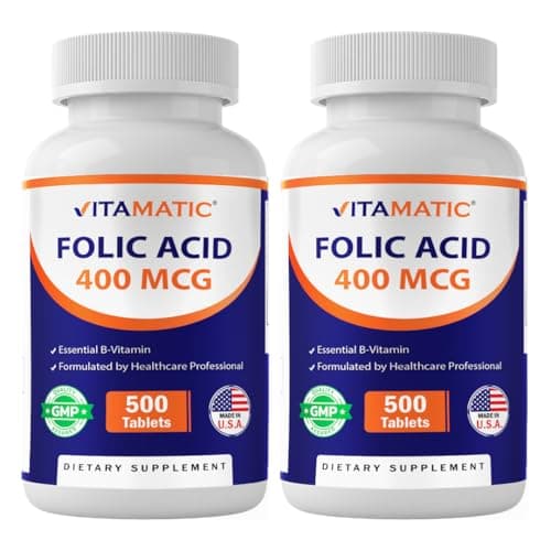 Vitamatic Folic Acid 400 mcg - 500 Vegetarian Tablets…