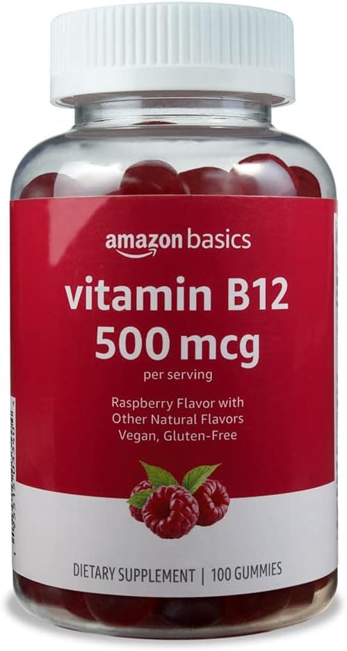 Amazon Basics Vitamin B12 500 mcg Gummies for Energy…