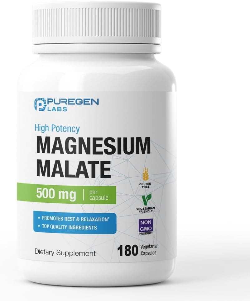 Puregen Labs Magnesium Malate 500mg | High Potency Elemental…