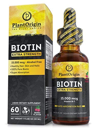 Liquid Biotin 15,000 MCG – Hair Growth, Skin & Nails Support…