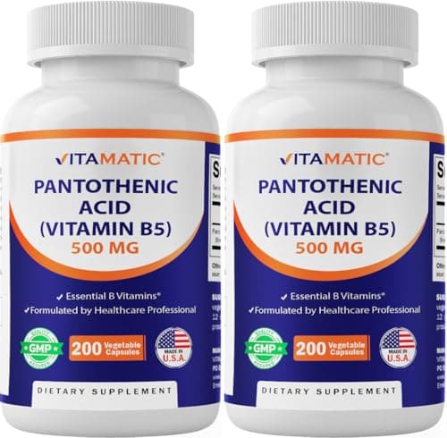 Vitamatic Pantothenic Acid (Vitamin B5) 500 mg- 200 Capsules…