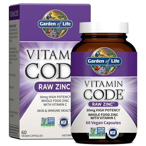 Garden of Life Zinc Supplements 30mg High Potency Raw Zinc…