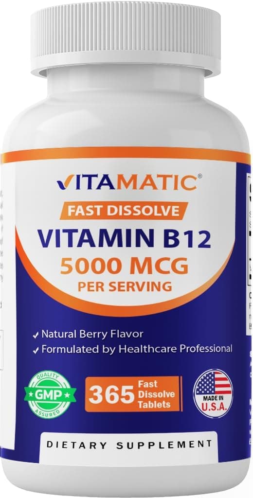 Vitamatic Vitamin B12 5000 mcg – 365 Fast Dissolve Tablets…