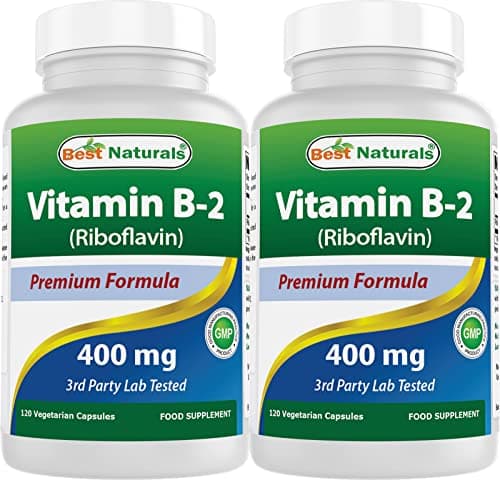 Best Naturals Vitamin B2 (Riboflavin) 400mg - Migraine Relief…