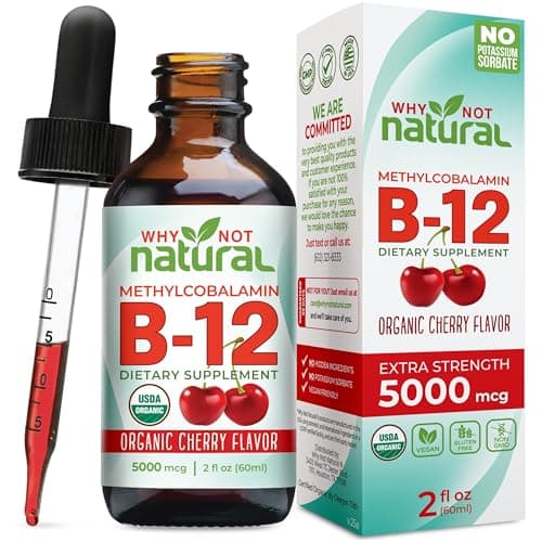 Why Not Natural Organic Vitamin B12 Liquid - Sublingual Extra…
