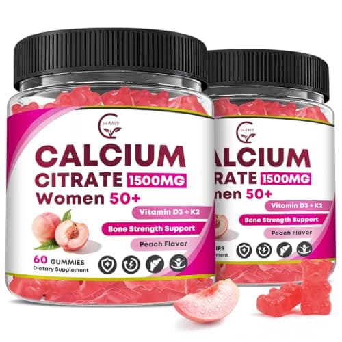 (2 Pack) Calcium Citrate 1500 mg with Vitamin D3 Gummies…
