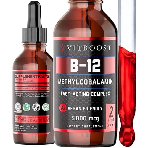 VITBOOST Vegan Liquid B-12 Drops – 60 x 5000 mcg Extra…
