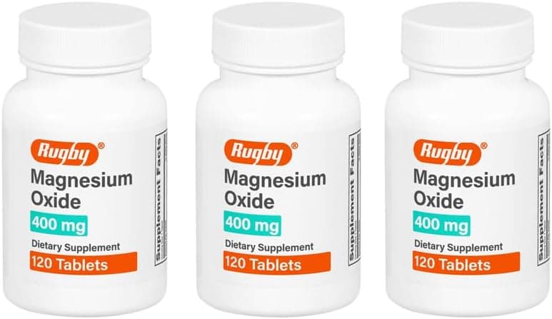 Rugby Magnesium Oxide 400 mg Tablets - Dietary Supplement…