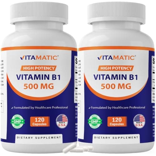Vitamatic Vitamin B1 (Thiamine) 500mg – 2 Pack (240 Capsules…