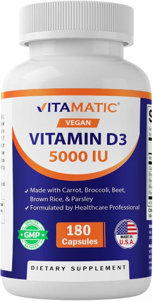 Vitamatic Vegan Vitamin D3 5000 IU | Plant Based Vitamin D…