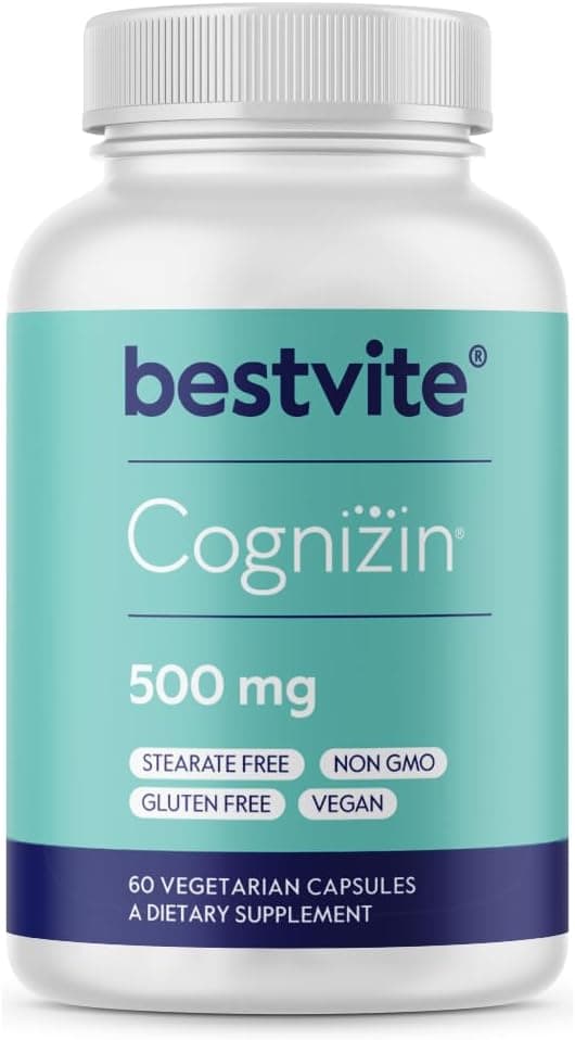 BESTVITE Cognizin Citicoline 500mg (60 Vegetarian Capsules)…