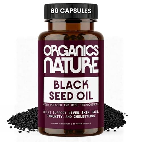 ORGANICS NATURE Black Seed Oil Capsules 1000mg – 60 Cold…