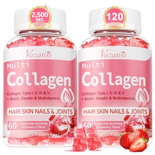 2 Pack Sugar Free Collagen Gummies for Women & Men…