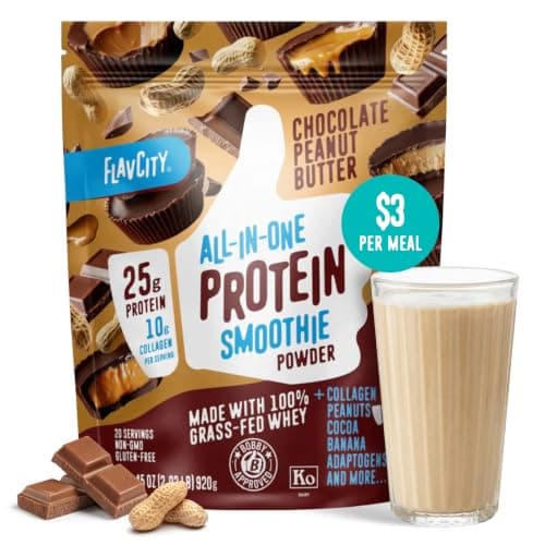 FlavCity Grass Fed Whey Chocolate Protein Powder - 25g Protein…