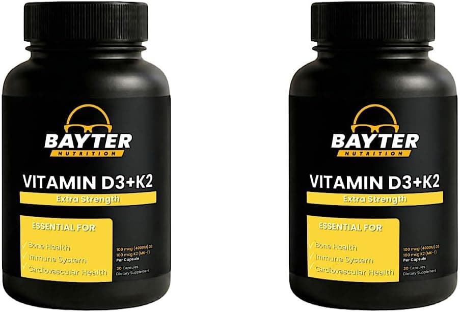 Extra Strength Vitamin D3+K2 - Vitamin D 4000 IU (100mcg)…