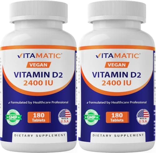Vitamatic Vitamin D2 60 mcg (2400 IU) - Ergocalciferol - 180…