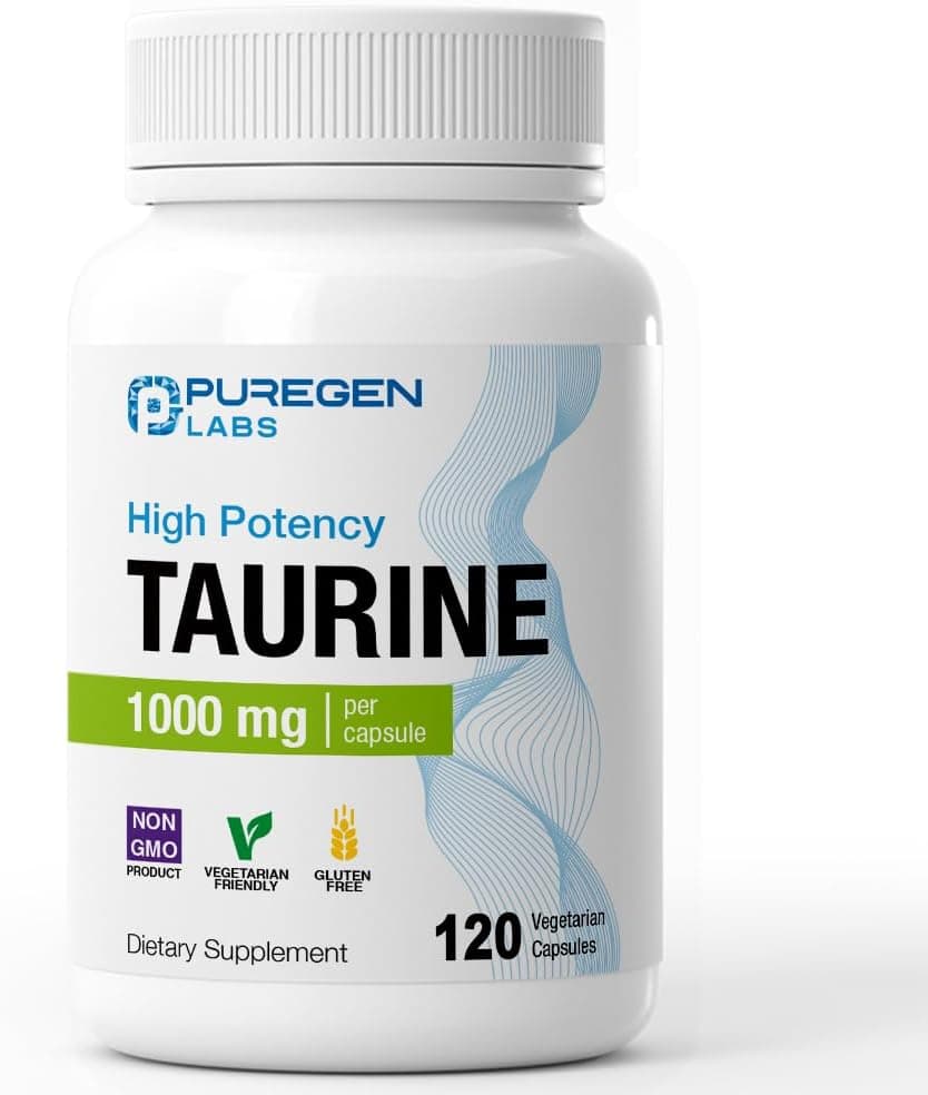 Puregen Labs Taurine 1000mg [High Potency] 120 Veg Capsules…